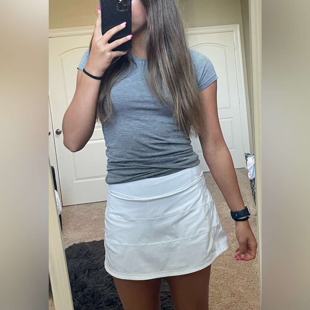 white Lululemon Pace Rival Skirt size 2